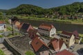 Stadt Wehlen in valley of river Labe Royalty Free Stock Photo
