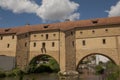 Stadtbrille, Wassertor und Wahrzeichen von Amberg in der Oberpfalz, Bayern, Sonne, blauer Himmel Royalty Free Stock Photo