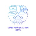 Staff appreciation days blue gradient concept icon