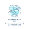 Staff appreciation days turquoise concept icon