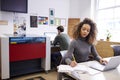 Staff In Design Office With CAD System For Laser Cutter