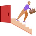 Staff dismissal icon vector fired person on stairs