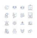 Staff evolution line icons collection. Growth, Development, Progression, Improvement, Advancement, Up-skilling