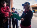 Staff explains how Lobster being catched and deliver to the factory in Geraldton, Western Australia Royalty Free Stock Photo