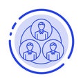 Staff, Gang, Clone, Circle Blue Dotted Line Line Icon