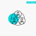 Staff, Gang, Clone, Circle turquoise highlight circle point Vector icon