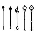 Staff Icon isolated on white background. Magic Weapon. Vector Illustration for Your Design, Game, Card, Web.