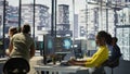 IT staff member writing artificial intelligence code Royalty Free Stock Photo