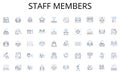 Staff members line icons collection. Discounts, Deals, Sales, Giveaways, Coupons, Offers, Vouchers vector and linear