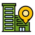 Staff office building icon color outline vector