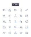 Staff line icons collection. Personnel, Employees, Workers, Team members, Crew members, Colleagues, Associates vector