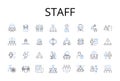 Staff line icons collection. Personnel, Employees, Workers, Team members, Crew members, Colleagues, Associates vector