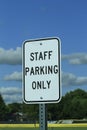 Staff Parking only Sign with blue sky and cloud`s Royalty Free Stock Photo