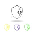 staff protection line color icon. Element of head hunting color icon for mobile concept and web apps. Thin line staff protection c Royalty Free Stock Photo