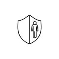 staff protection line icon. Element of head hunting icon for mobile concept and web apps. Thin line staff protection icon can be u Royalty Free Stock Photo