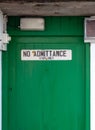 Staff only sign on a green door Royalty Free Stock Photo