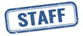 STAFF text on blue grungy vintage stamp