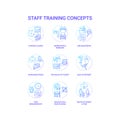 Staff training concept icons set