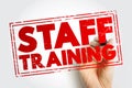 STAFF TRAINING is a programme implemented by a manager to provide specific staff members with the necessary skills and knowledge,