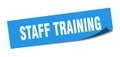 staff training sticker. staff training square isolated sign.