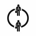 Staff turnover concept icon, simple style