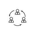 staff turnover line icon. Element of head hunting icon for mobile concept and web apps. Thin line staff turnover icon can be used Royalty Free Stock Photo