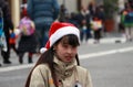 Staff of Universal Studios japan put on a Christmas Cap when approaching yuletide celebration. Royalty Free Stock Photo