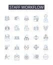 Staff workflow line icons collection. Purity, Goodness, Healthiness, Nourishment, Cleanliness, Freshness, Naturalness Royalty Free Stock Photo