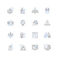 Staffing line icons collection. Recruitment, Placement, Employee, Candidate, Hiring, Agency, HR vector and linear