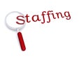 Staffing with magnifying glass