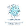 Staffing needs turquoise concept icon