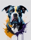 Staffordshire Bull Terrier Dog white background Splash Art 2 Royalty Free Stock Photo