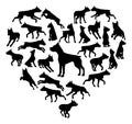 Staffy Dog Heart Silhouette Concept Royalty Free Stock Photo