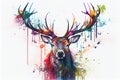 Stag antlers portrait Royalty Free Stock Photo