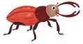 Stag beetle character. Cartoon funny face insect Royalty Free Stock Photo
