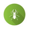 Stag beetle flat design long shadow glyph icon