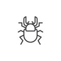 Stag beetle line icon