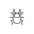 Stag beetle line icon