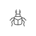 Stag beetle line icon