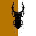 stag beetle vector illustration silhouette Royalty Free Stock Photo