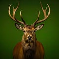 Stag deer, studio shoot concept on blue background Royalty Free Stock Photo