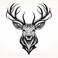 Flawless Line Work: Captivating Deer Tribal Tattoo Design
