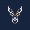 Deer Head Logo: Vintage Graphic Design With Minimalist Geometric Precision