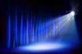 Theater auditorium with stage curtain. Vector illustration. Royalty Free Stock Photo