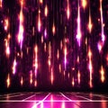 stage background with rain effect neon lights