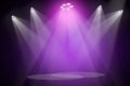 Stage background with spot lights shining on the floor,ready for show and concert in stadium Royalty Free Stock Photo