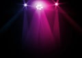 Stage background with spot lights shining on the floor,ready for show and concert in stadium Royalty Free Stock Photo