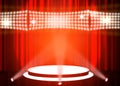 Stage background with spot lights shining on the floor,ready for show and concert in stadium. Royalty Free Stock Photo