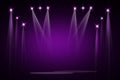 Stage background with spot lights shining on the floor,ready for show and concert in stadiu Royalty Free Stock Photo