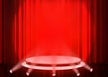 Stage background with spot lights shining on the floor,ready for show and concert in stadium. Royalty Free Stock Photo